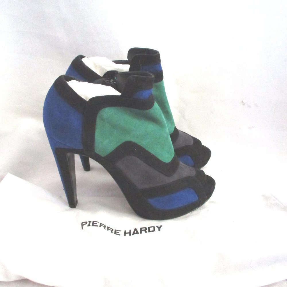 NEW PIERRE HARDY Suede BOOTIE  BOOT Peep Toe